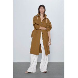 Zara Hooded Trench Windbreaker Raincoat